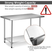Gymax 30 x 48 Stainless Steel Food Prep & Work Table Commercial Kitchen Table Silver