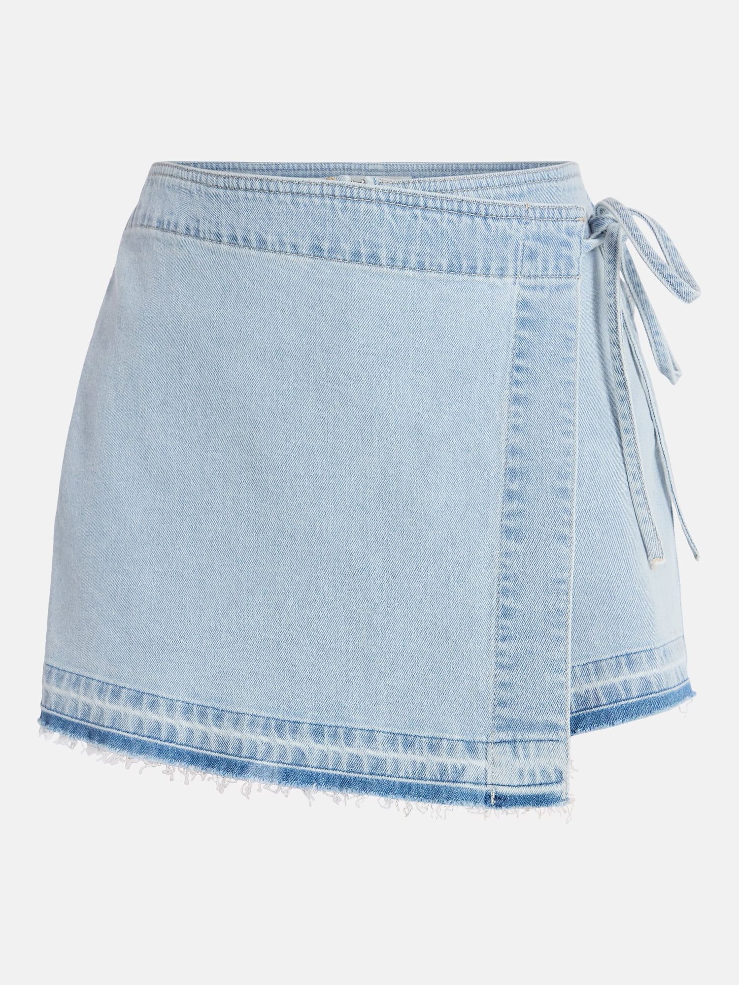 Madden NYC Women’s Asymmetrical Wrap Denim Skort, Sizes XXS-XXL
