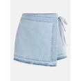 thumbnail image 5 of Madden NYC Women’s Asymmetrical Wrap Denim Skort, Sizes XXS-XXL, 5 of 5