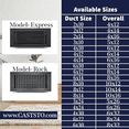 thumbnail image 2 of 6x10 (Overall: 8x12) All Metal | Cast Aluminum| Heavy Duty| Top Faceplate is Floor Vent Register by Caststo, Color-Textured Black,-No Holes, Model -Rock, 2 of 9