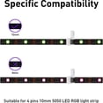 thumbnail image 2 of LED Strip Connector 4 Pin 10mm Solderless RGB Light Strip Connector for 5050 SMD - Gapless Connectors,L Shape Connectors, 2 of 6