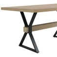 thumbnail image 5 of Christopher Knight Home 63” Industrial Dining Table, Metal Frame, X-Shaped Legs, Seats 6, Light Ash, 5 of 7