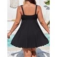 thumbnail image 7 of Asoul Womens Plus Size Scalloped Ribbed Swim Dress Full Coverage Tummy Control One Piece Swimsuits Flowy Bathing Suits, 7 of 7