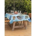 thumbnail image 3 of Outdoor Tablecloth with Umbrella Hole for Patio/Picnic/Party/Camping, Blue Coral Coastal Waterproof Table Cloth Rectangle Table Cover Washable, Seaside Summer Beach Ocean Modern Art (54"x 80"), 3 of 9