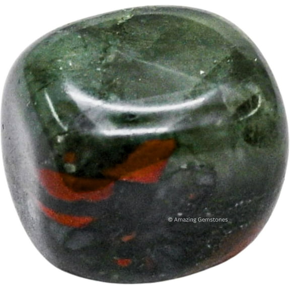 African Bloodstone Crystal Tumbled Stones Polished Rocks (1 OZ)