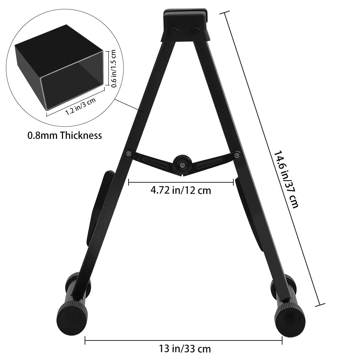EASTROCK Guitar Stand with Foam Arms & Rubber Pad A-Frame Universal Portable Guitar Stands for Bass Acoustic Electric,Black