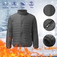 thumbnail image 2 of Men Coats Leisure Plus Size Zip Pocket Cotton-padded Jacket Coat Top Blouse Casual Overcoat, 2 of 7