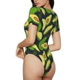 thumbnail image 3 of Haiem Fresh Avocado Women's Crew Neck Short Sleeve Bodysuit Tops Stretchy Slim Basic-Medium, 3 of 9