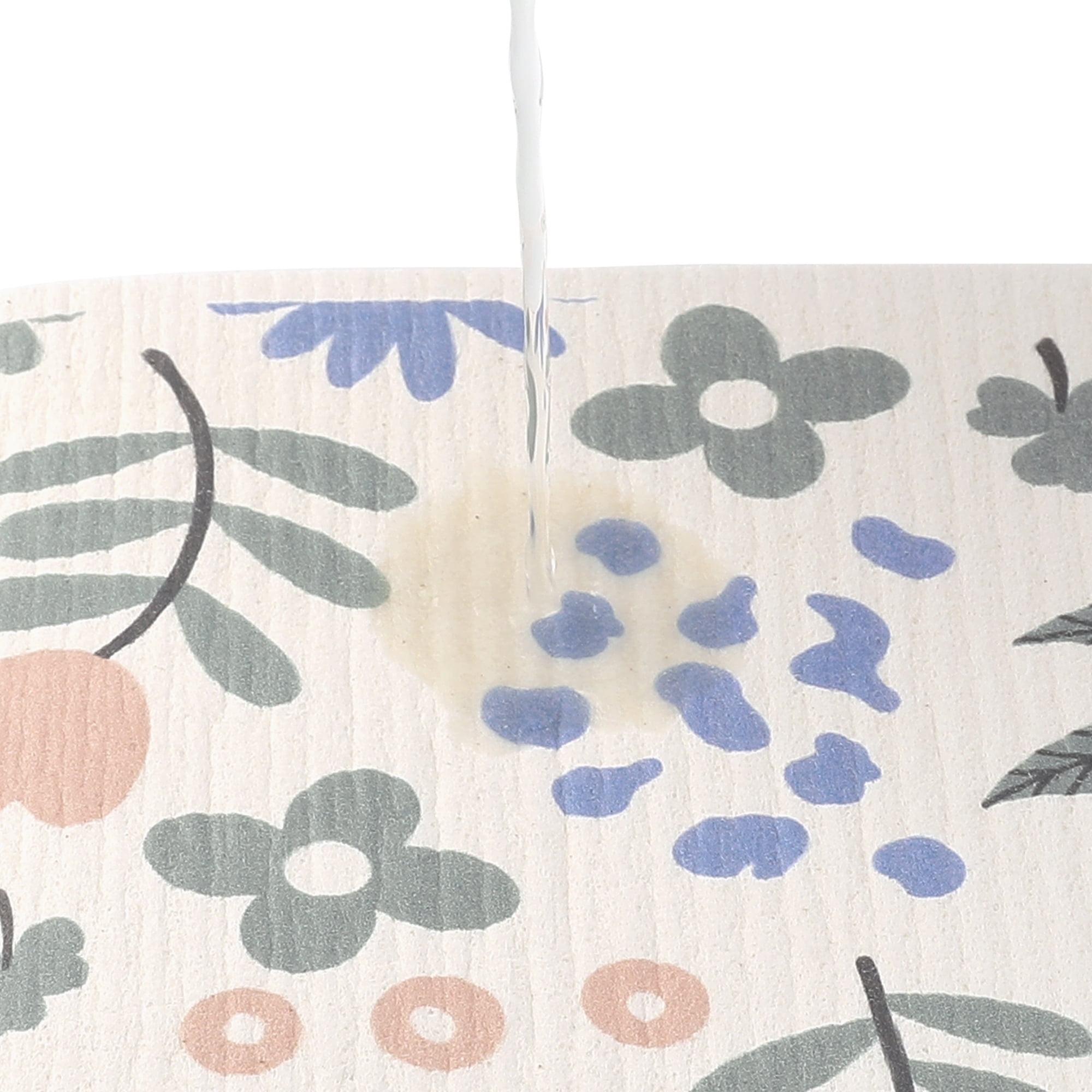 Unique Bargains 5 Pcs Reusable Swedish Wildflowers Kitchen Dish Towels Flower-1
