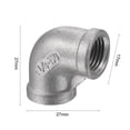 thumbnail image 3 of Unique Bargains 1/4 NPT Female Thread 90 Degree Elbow Pipe Fitting 304 Stainless Steel, 3 of 5