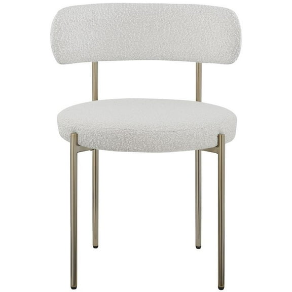 Meridian Furniture Beacon Cream Boucle Fabric Dining Chair