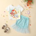 thumbnail image 3 of Girls' Mermaids T-Shirt Short Skirt 2-Piece Set Comfortable Breathable Clothes for Travel/Daily/Home, 3 of 5