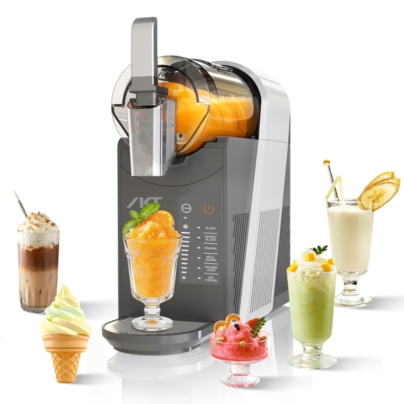 IKT Slushie 6in1 Professional Frozen Drink Maker,Ice Cream Maker,Slushie Machine No Ice Needed,sliver
