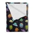thumbnail image 2 of Space Soft Flannel Fleece Throw Blanket, UFOs and Planets Gas Giant Alien Environments Science Fiction Elements, Cozy Plush for Indoor and Outdoor Use, 50" x 70", Multicolor, by Ambesonne, 2 of 5