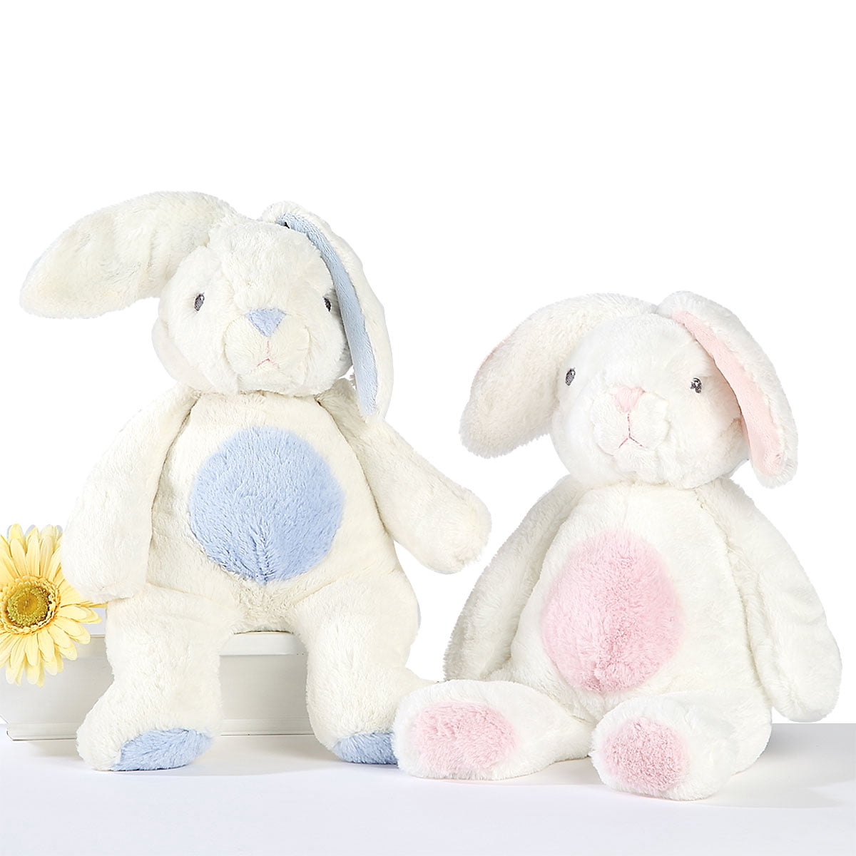 Lillian Vernon Large Easter Bunny Plush Blue - 9" x 6" x 15", Kids Stuffed Animal, Easter Basket Gift