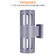 thumbnail image 3 of Ounissouiy Pantalla de doble cabezal IP65, accesorios de iluminación LED impermeables para pared, lámpara de pared para exteriores, enchufe E27 sin Iluminación y accesorios No.2 Ounissouiy HA024626-02, 3 of 6