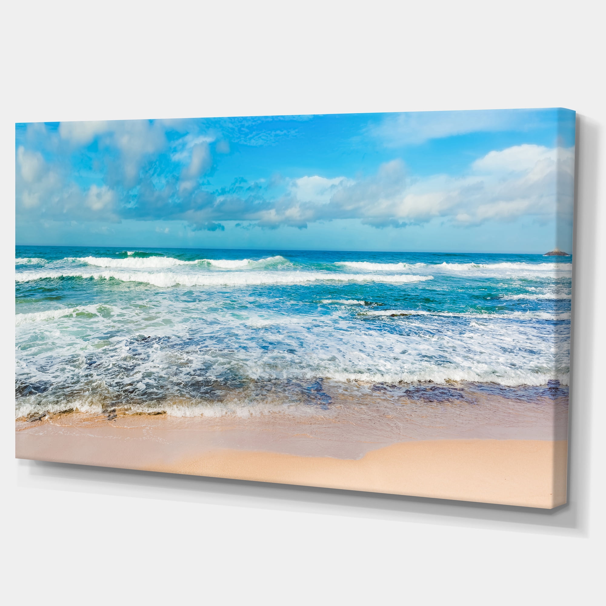 Designart 'Indian Ocean Panoramic View ' Extra Large Seashore Canvas Art