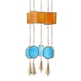 thumbnail image 5 of DecMode 35" Multi Colored Metal Indoor Outdoor Geometric Windchime with Stained Glass, 5 of 9
