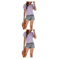 thumbnail image 2 of Qarigey Camiseta de mujer con volantes de Color sólido cuello estética linda blusa suelta fiesta noche Club verano Top niñas ropa Type3 NO3, 2 of 6