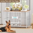 thumbnail image 7 of POAO 43"Dog Crate Furniture Foldable, No Assembly Dog Kennel Indoor for Large Dogs (60-80 lbs), Dog Cage with Adjustable Bowls &Name Tag,End Table, 7 of 7
