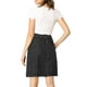 thumbnail image 3 of Faldas de mezclilla A-Line de mujer INSPIRE CHIC, cintura alta, con botones en la parte delantera, falda de mezclilla casual, negra, 3XL, 3 of 7