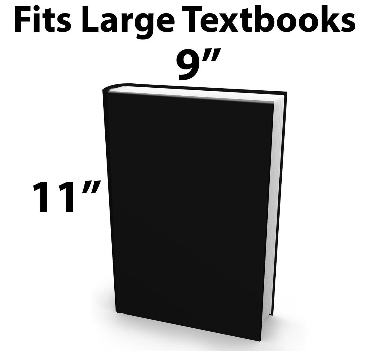 2 Pack, Grey + Black 2 Pack Stretchable Jumbo Book Covers Washable Durable Reusable Book Protector fits Hardcover Textbooks up to 9.5 X 14 School Supply with Free Sticker Labels 