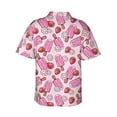 thumbnail image 4 of Xecao Strawberry Popsicle print Hawaiian shirt - a stylish short-sleeve button-down for men, perfect for casual beach and tropical outings., 4 of 9