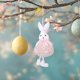 thumbnail image 4 of Adorno colgante de árbol de conejo de Pascua - Decoración suave para colgar en casa, coche o llavero - Decoraciones navideñas festivas, 4 of 8