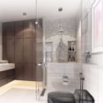 thumbnail image 4 of OULII Poignée de Porte en Acier Inoxydable Argent Moderne pour Douche et Salle de Bain, 4 of 8