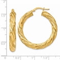 thumbnail image 3 of Auriga Fine Jewelry 14K Yellow Gold 6mm Satin Twisted Hoop Earrings for Women, 3 of 5