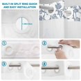 thumbnail image 4 of No Hook Shower Curtain, Blue Flower Shower Curtains for Bathroom with See Through Top Window, Vintage Farmhouse Boho Leaf Spring Summer Waterproof & Washable Bath Curtain Long 72"x78", 4 of 9