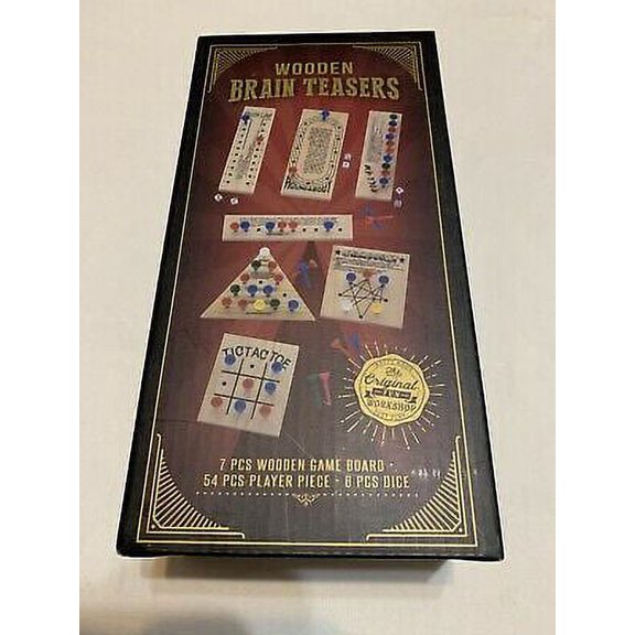 Game Gallery Wooden Brain Teasers - 7 Wooden Puzzle Games Family Game Night