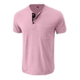 thumbnail image 3 of yillto Mens Short Sleeve Tops with Pockets Summer Casual Classic V Neck Buttons Business Shirts Tee, 3 of 7