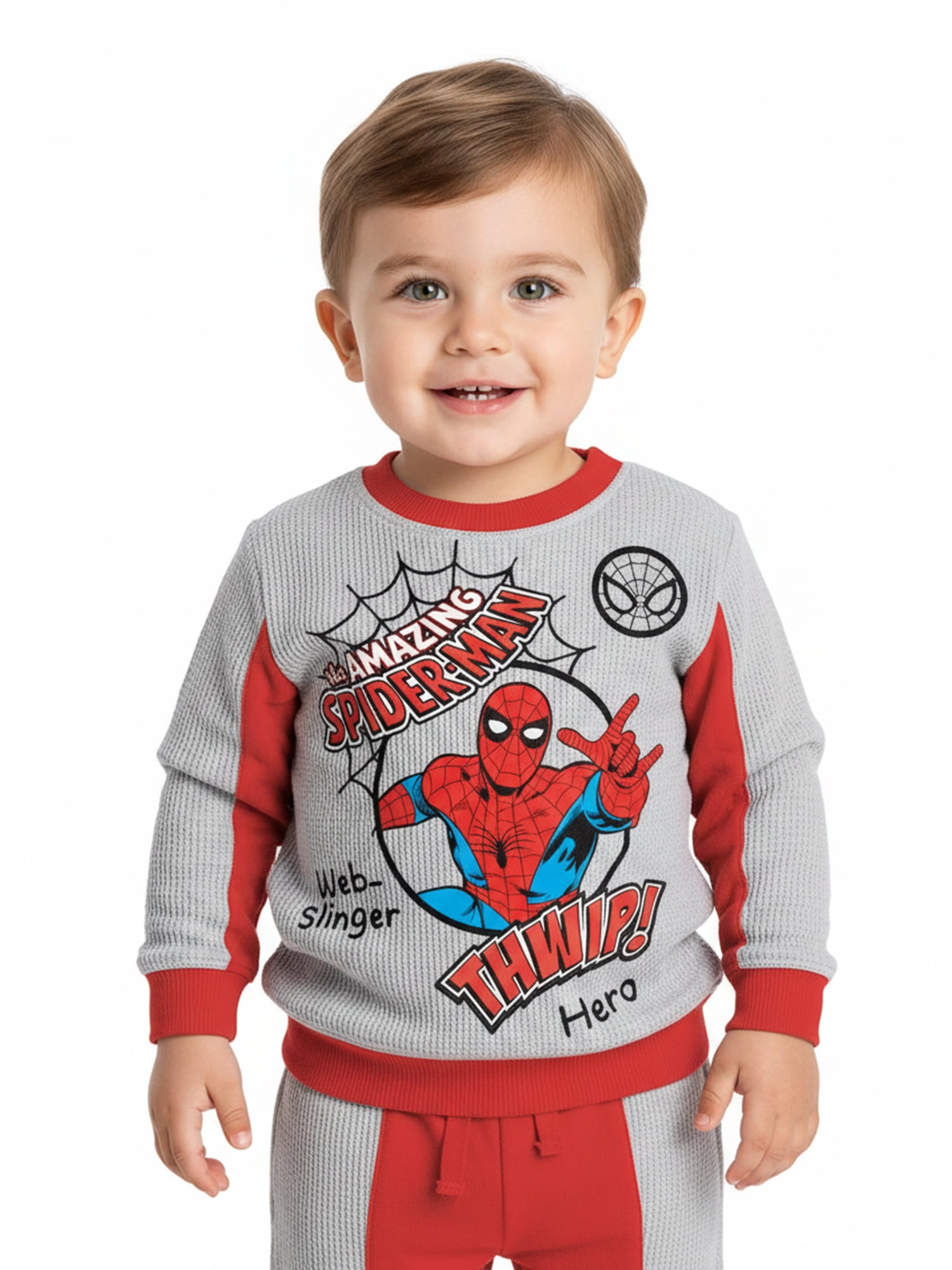 Spider-Man Baby Boys Waffle Knit Top and Pants Set, 2-Piece, Sizes 0M-24M