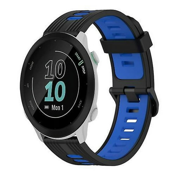 For Garmin Forerunner 55 20mm Vertical Pattern Two-color Silicone Watch Band