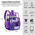 thumbnail image 2 of Sanmadrola Clear Backpack Clear Bag Heavy Duty Waterproof Transparent Large PVC Backpacks for Teenagers Women Men for Stadium School College Travel Work Hiking, Purple, 2 of 7