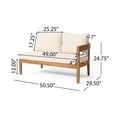 thumbnail image 5 of Burrough Acacia Wood Outdoor 5 Seater Sectional Sofa Chat Set with Cushions, Teak and Beige, 5 of 25