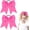 pink, variant on 2 Pack Bows Hair Ties - Hot & Neon Green, 80s 90s Glow Party & Cheerleading Bows for Girls, Retro Hair Accessories