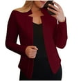 thumbnail image 4 of Dezsed Blazers for Women Business Casual Women's Color Casual Fashion Long-Sleeved Cardigan Jacket Coat Outerwear Wine M, 4 of 7