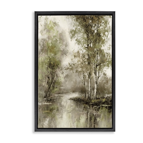 Stupell Industries Spring Forest River Black Framed Floater Canvas Wall Art, design by T.C. Chiu, 25 x 17