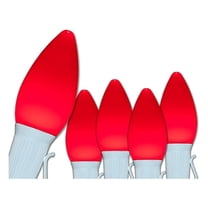 C7 OptiCore LED Outdoor Christmas Lights – Lights for Wedding Heavy Duty Christmas String Lights; White Wire (50 Lights, 50 ft, Red Smooth/Opaque)