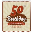 thumbnail image 3 of Ambesonne 50th Birthday Shower Curtain, Retro Stripe Dot, 69"Wx70"L, Scarlet Brown Eggshell, 3 of 3