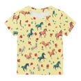 thumbnail image 7 of FamilyThread Toddler Girls Boys Fashionable Short Sleeve T-Shirt Animal Graphic Print Tunic Tops Crewneck Casual Summer Shirt For 3-13Y, 7 of 7
