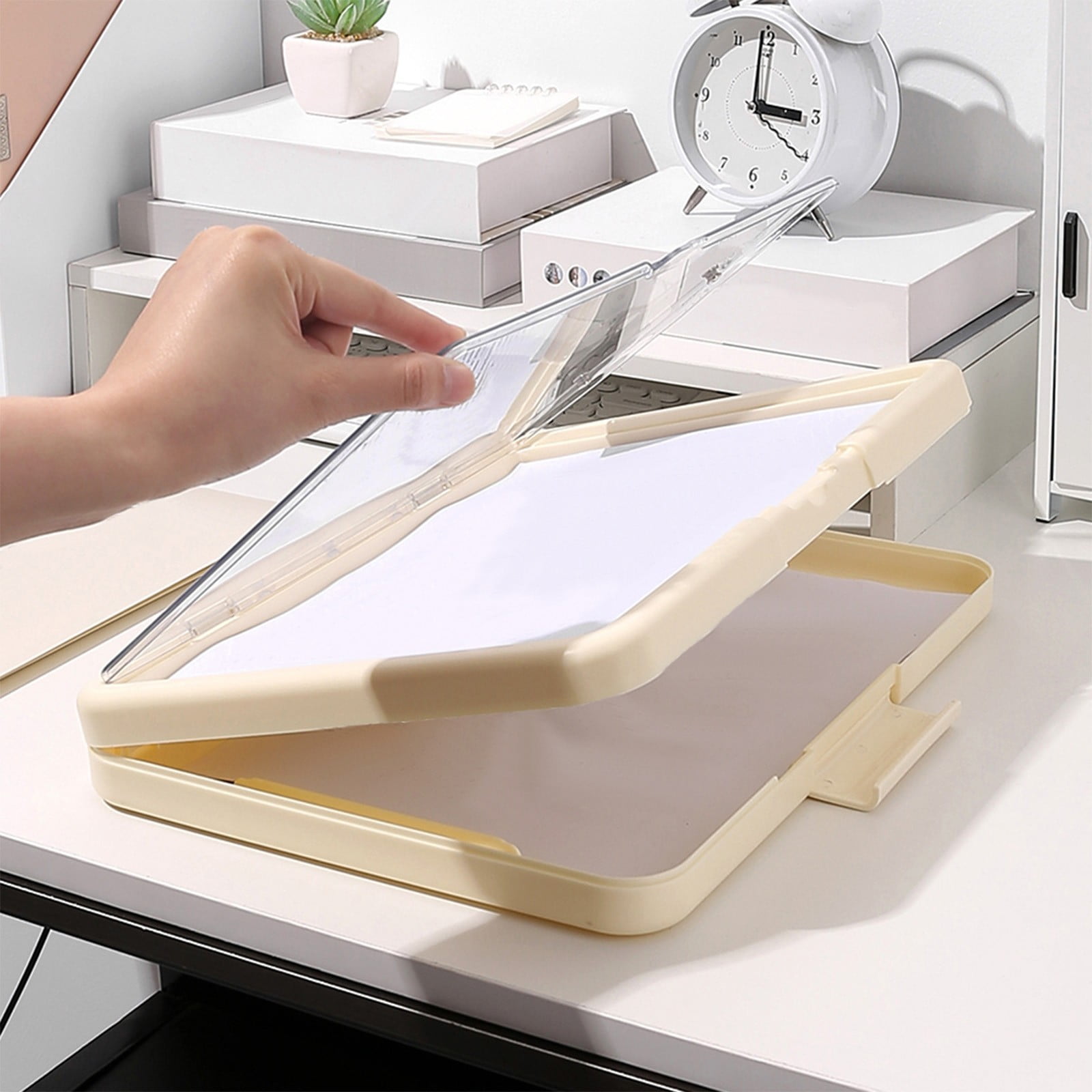 Taotanxi Clipboard with Storage, High Capacity Nursing Clip Board 8.5 x 11 with Pen Holder & Low Profile Clip, Plastic Clipboards Case Box, Teacher Must Haves School Office Supplies,Letter Size/ A4