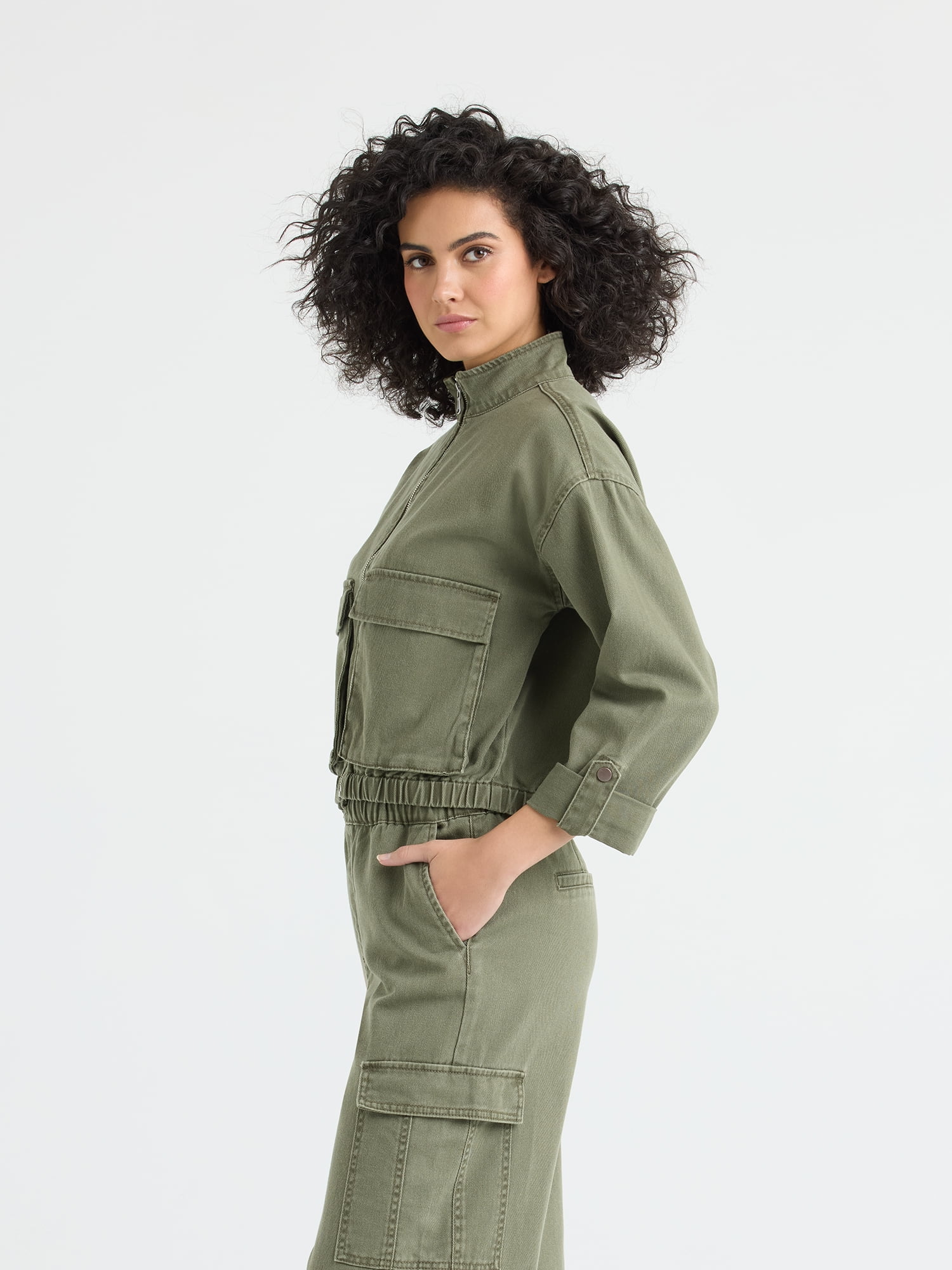 Sofia by Sofia Vergara Women's and Women's Plus Utility Crop Jacket, Sizes XS-4X