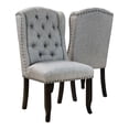thumbnail image 2 of Tradi Fabric Tufted Wingback Side Chairs, Set of 2, Light Gray, 2 of 5