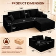 thumbnail image 2 of Aukfa 108" Cloud Sectional Sofa Deep Seat Boneless Couch Modular L-Shaped Couch, Rihgt Chaise Corduroy Sofa for Living Room, Blue, 2 of 9