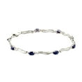 thumbnail image 1 of Galaxy Gold 2.01 CTW 14k Solid White Gold Tennis Bracelet Diamond Sapphire, 1 of 3