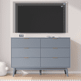 thumbnail image 6 of RichYa Dresser for Bedroom with 6 Drawers,Fluted Dresser with Metal Handle,Chest of Drawers & TV Stand,Closet Storage Organizer for Living Room, Kids Room（Gray）, 6 of 9