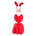 thumbnail image 6 of TAIAOJING Women Party Cute Spaghetti Bunny Latex Dresses Hallowmas Outfit, 6 of 7